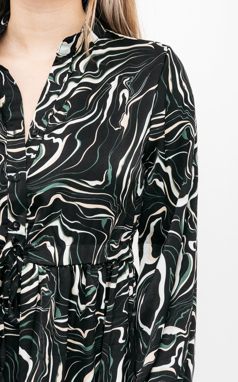 Maxi jurk met print Zwart Groen