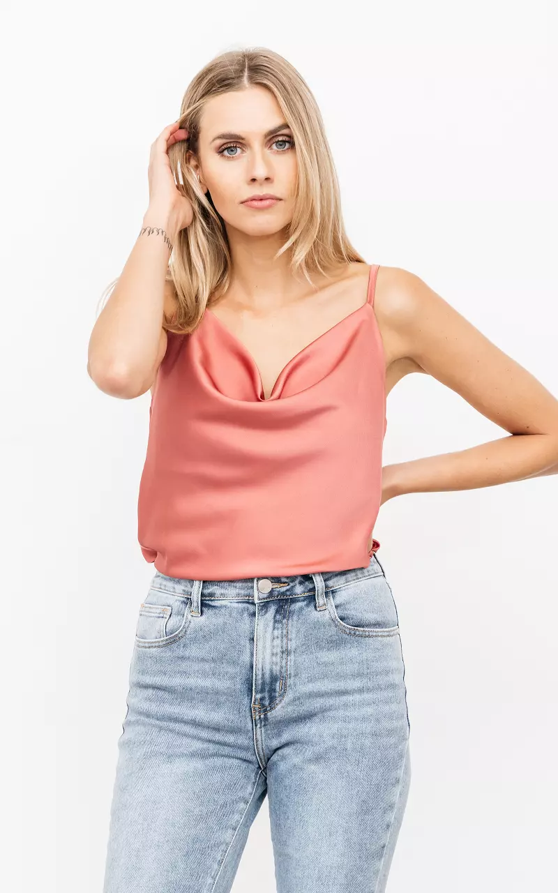 Top with waterfall neckline Mauve Pink