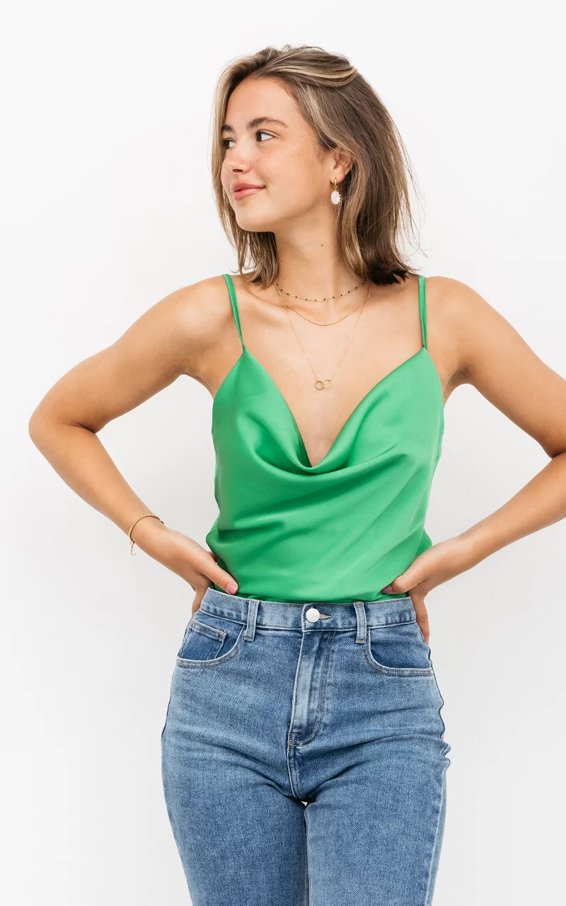 Top with waterfall neckline Green