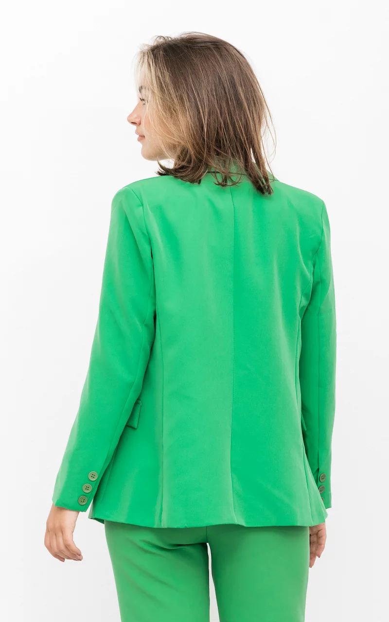 Blazer with side pockets and shoulder pads Green