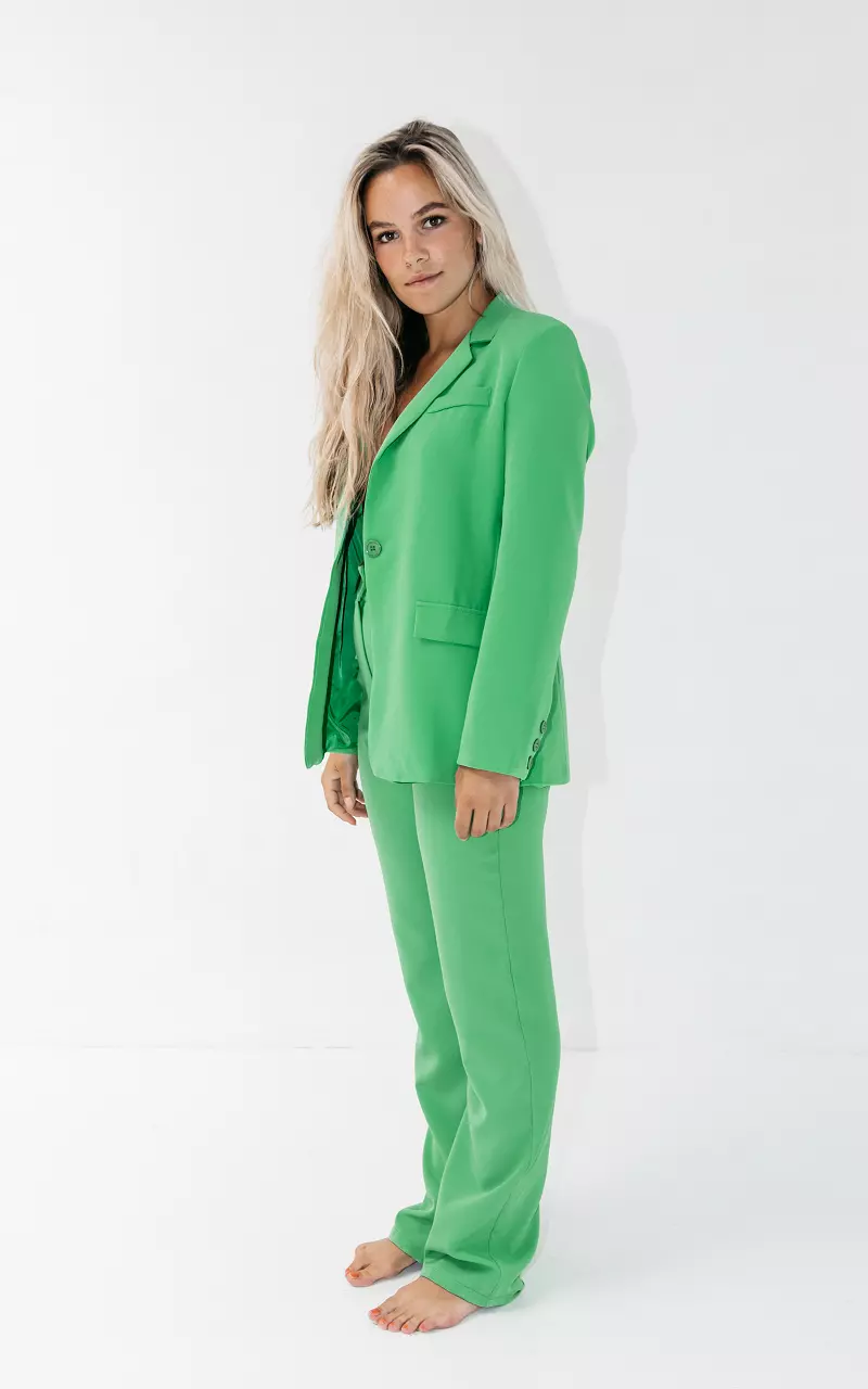 Flared pants with belt loops Green