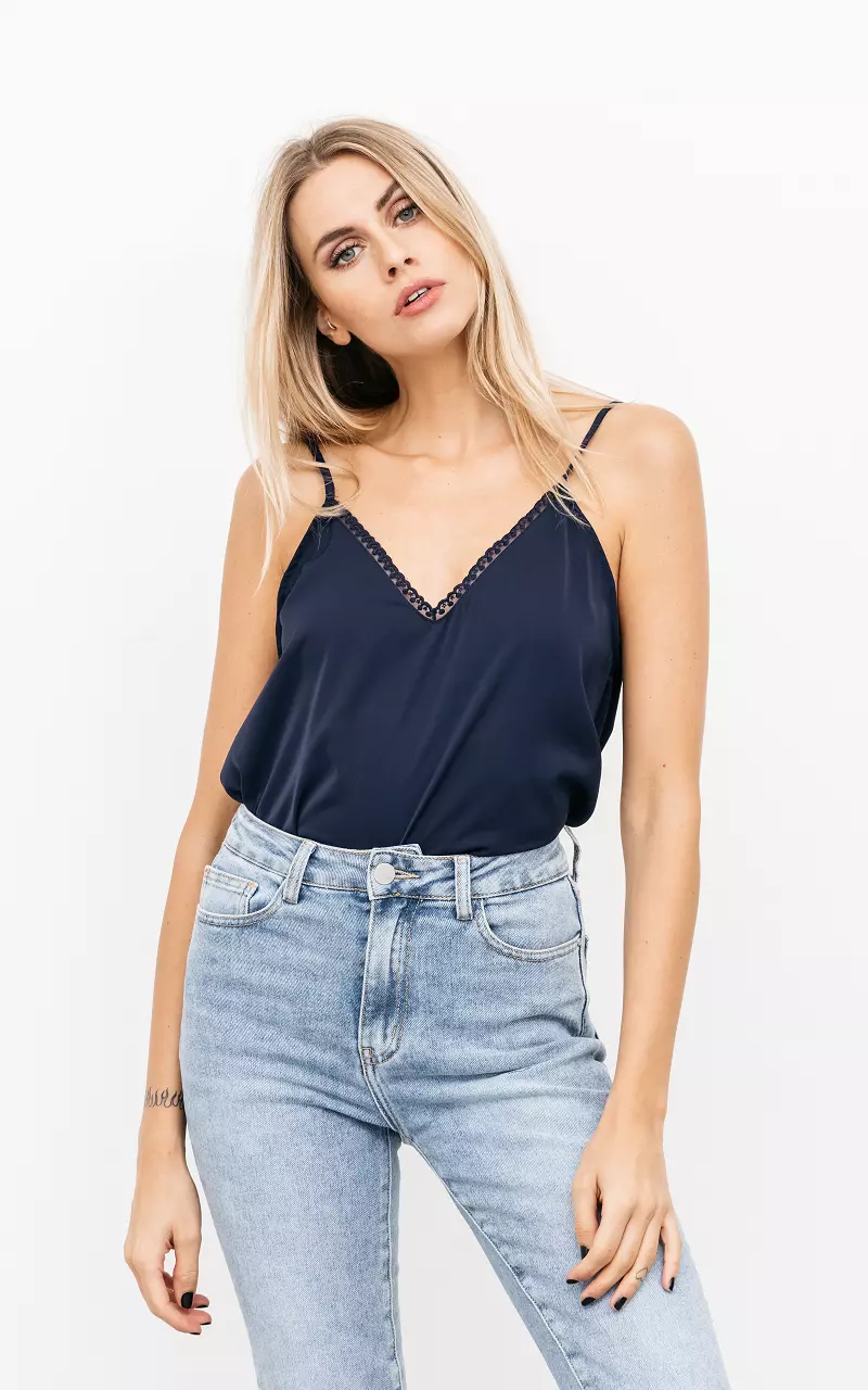 Top with lace details Dark Blue
