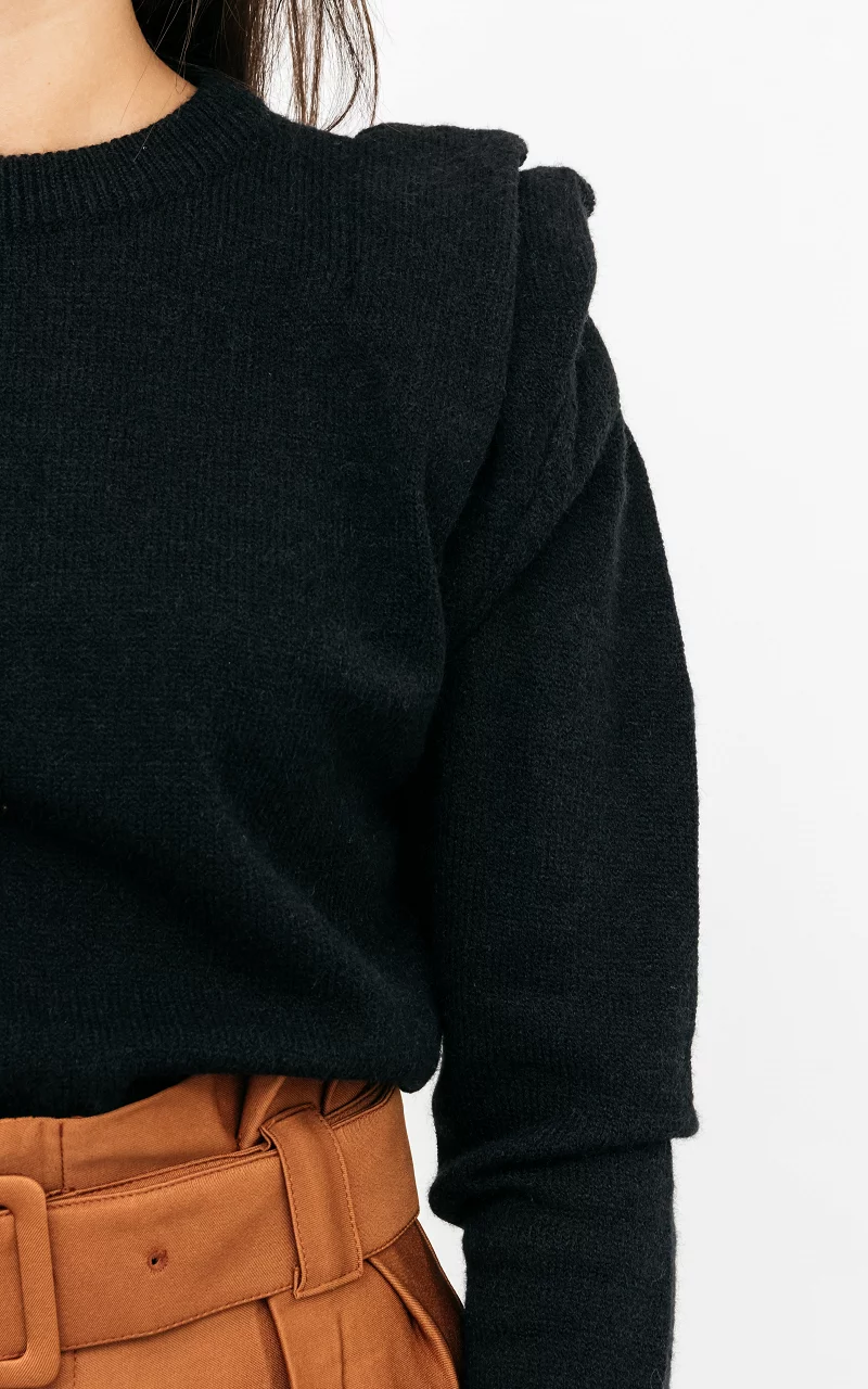 Shoulder pad sweater Black