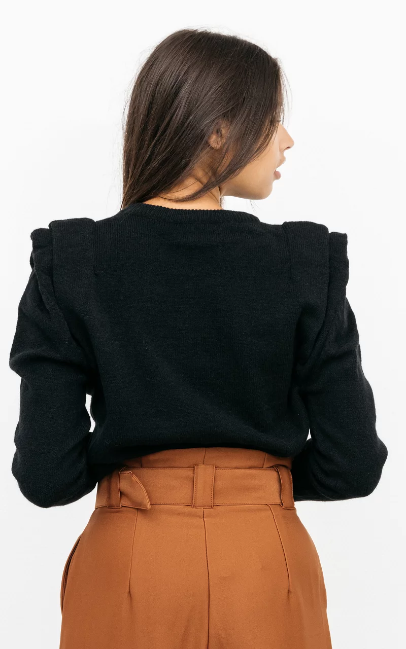 Shoulder pad sweater Black