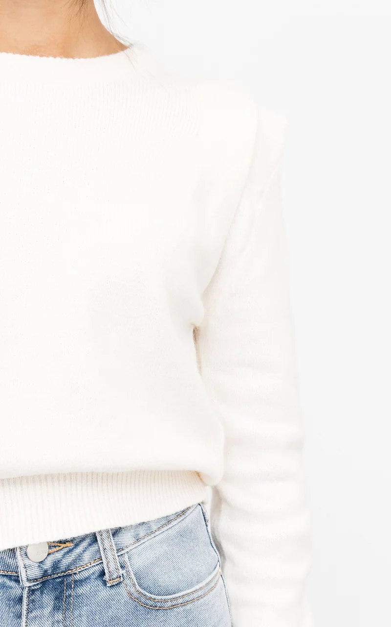 Pullover mit Schulter-Details Creme