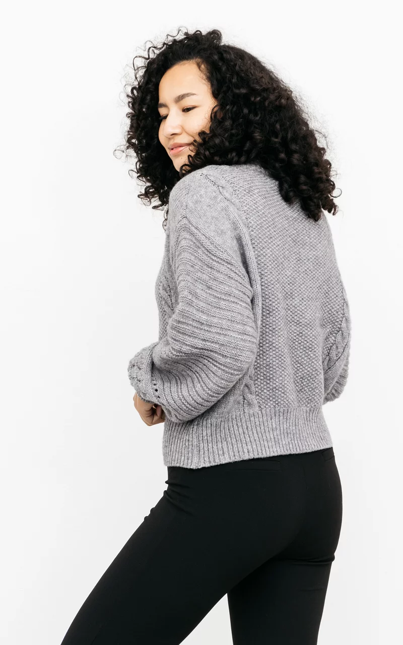 Knitted turtleneck sweater Grey