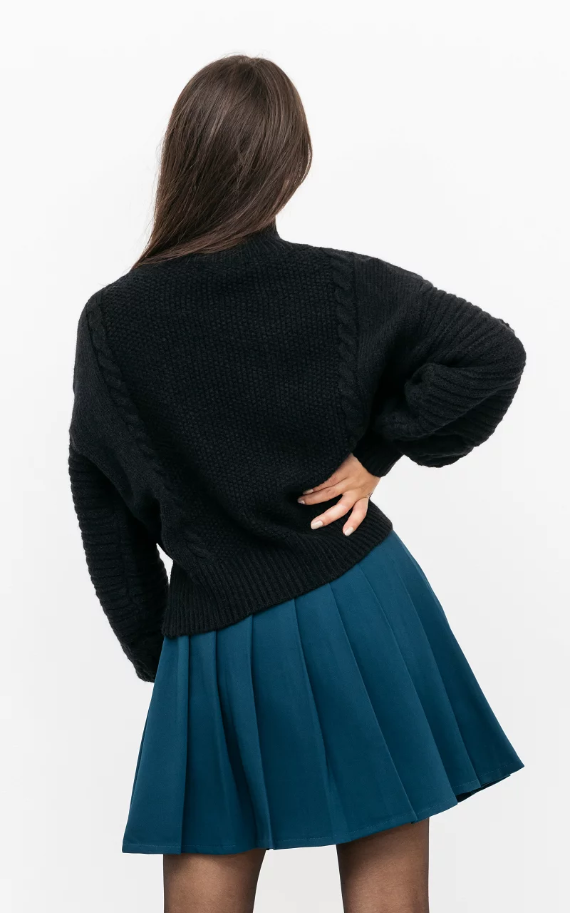 Knitted turtleneck sweater Black