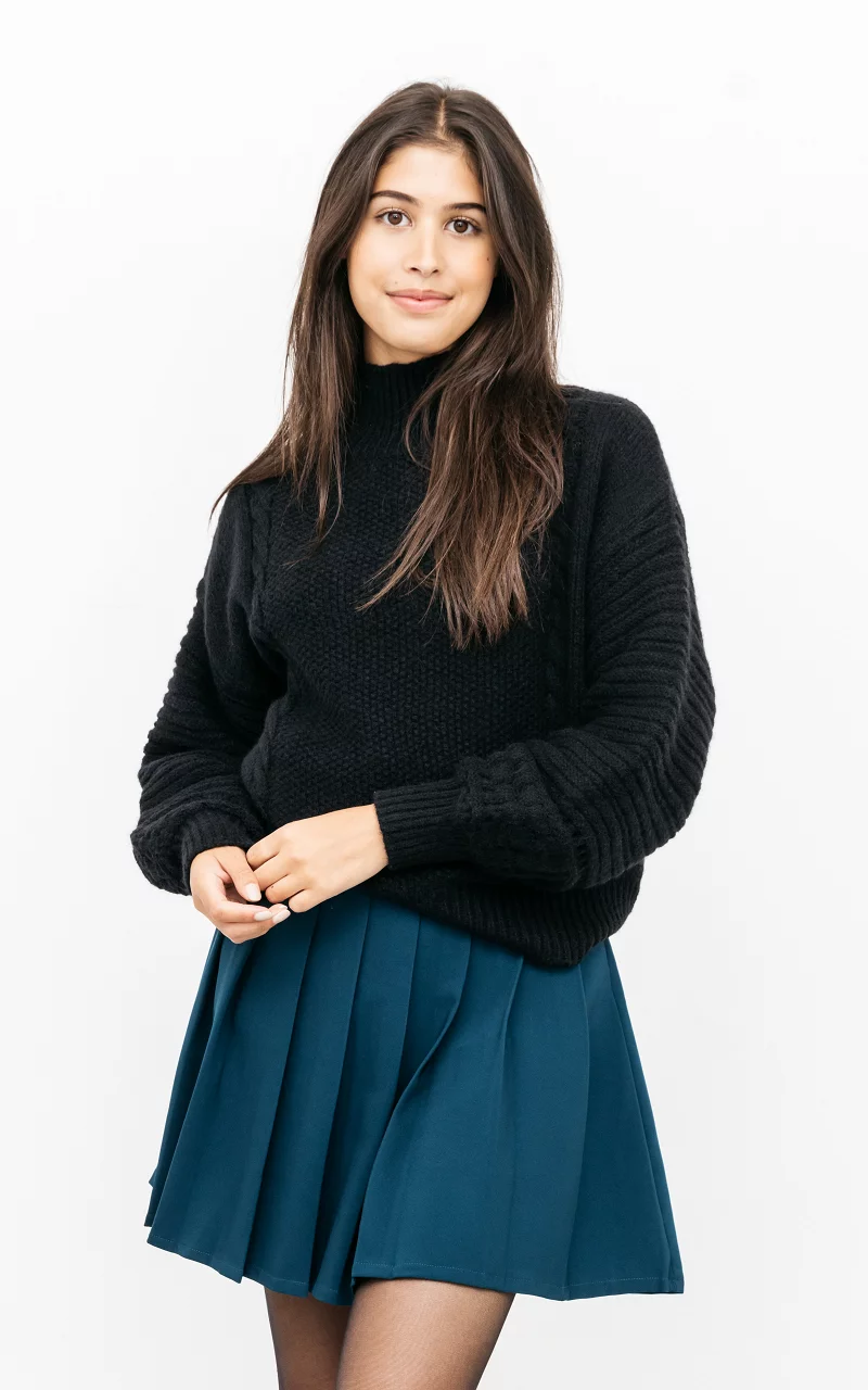 Knitted turtleneck sweater Black