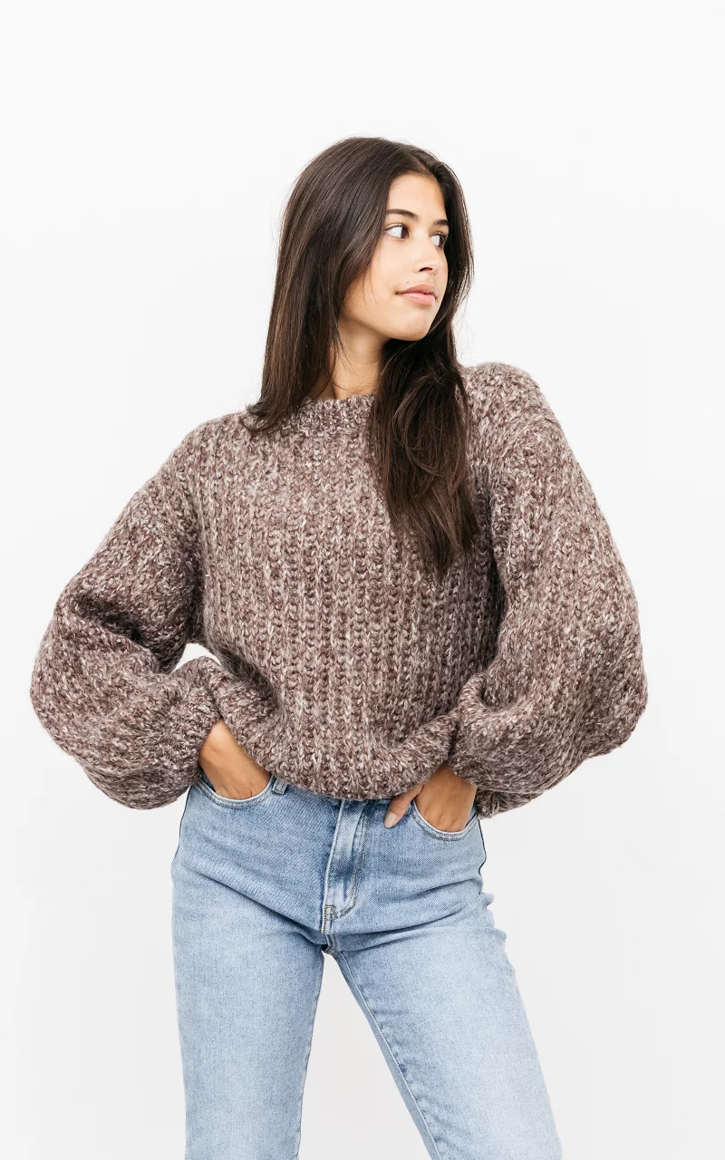 Oversized chunky knit sweater Brown