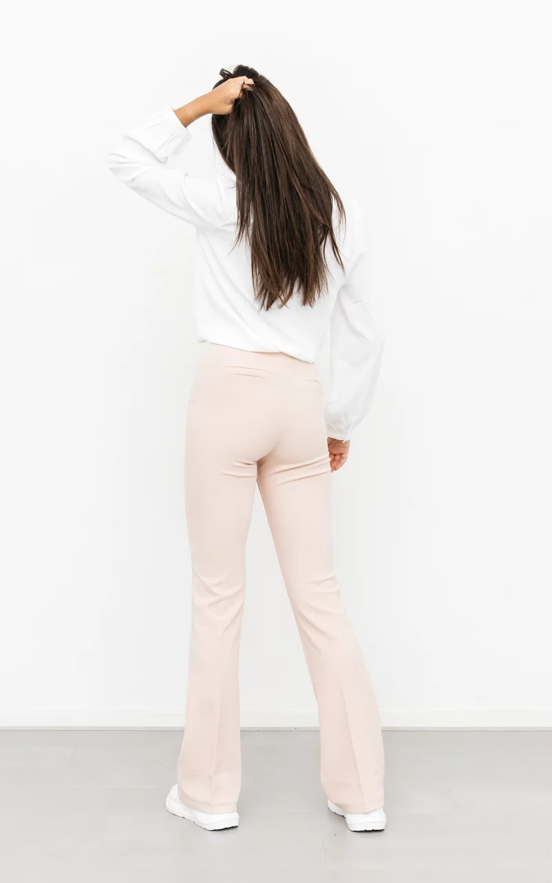 High-waist, flared trousers Light Pink