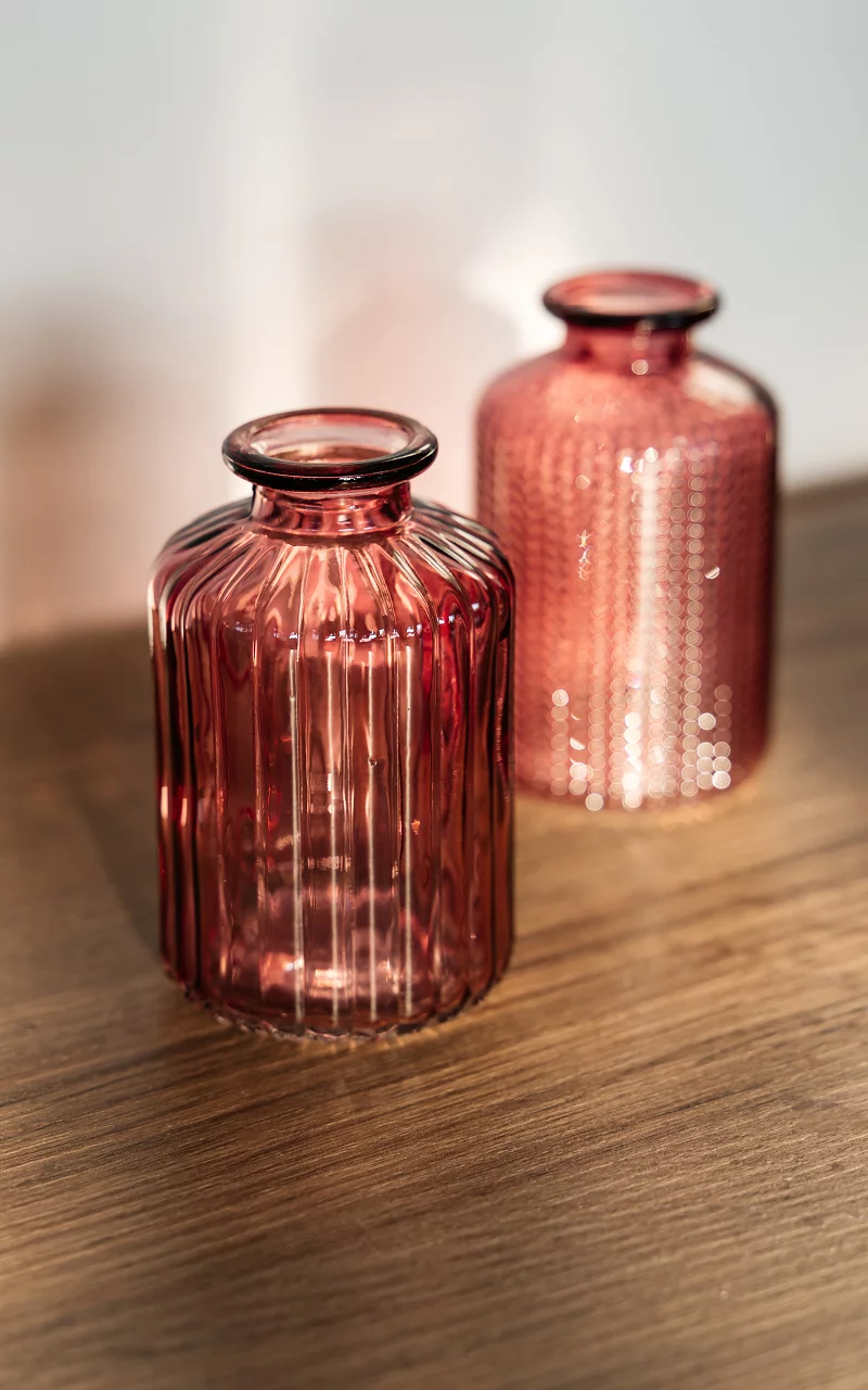 Vaas met gekleurd glas Roze