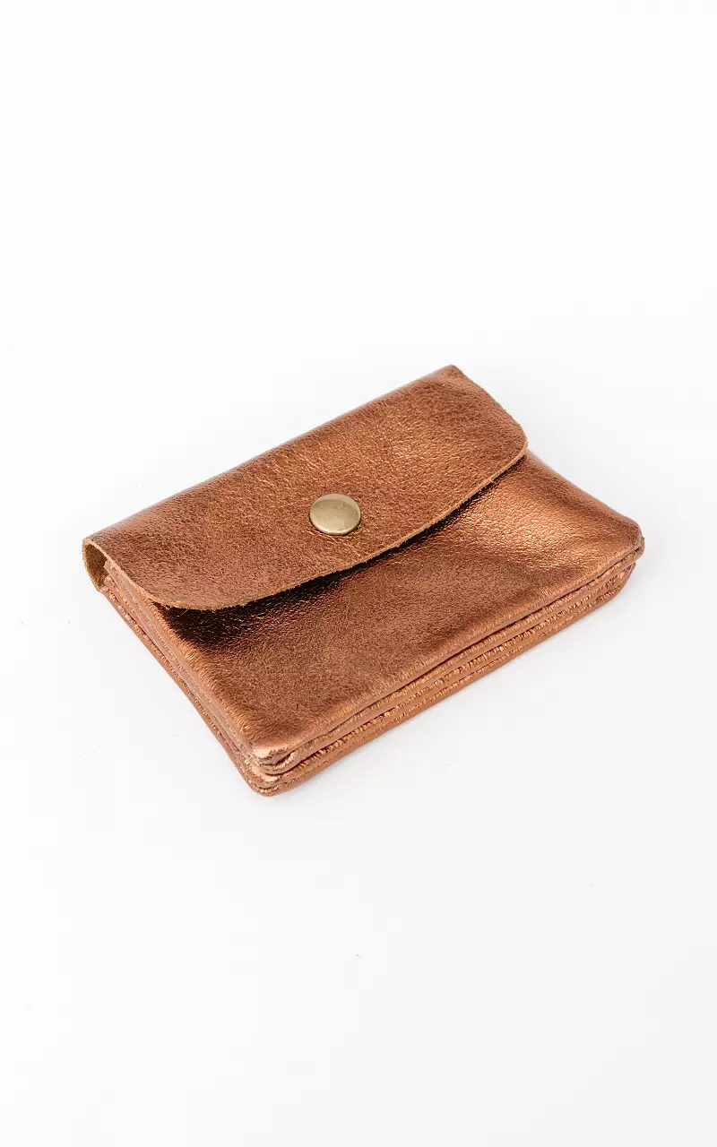 Metallic wallet with stud Bronze