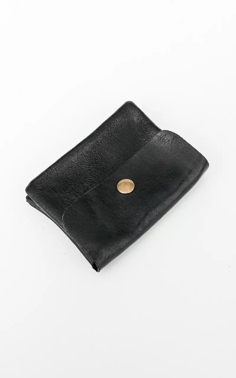 Metallic wallet with stud Black