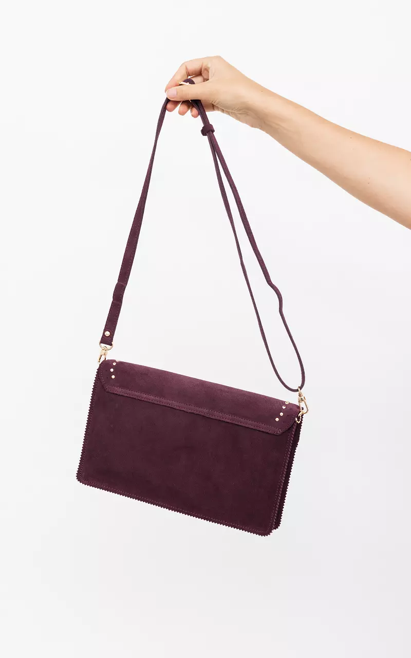 Suede bag with gold-coated details Purple Gold