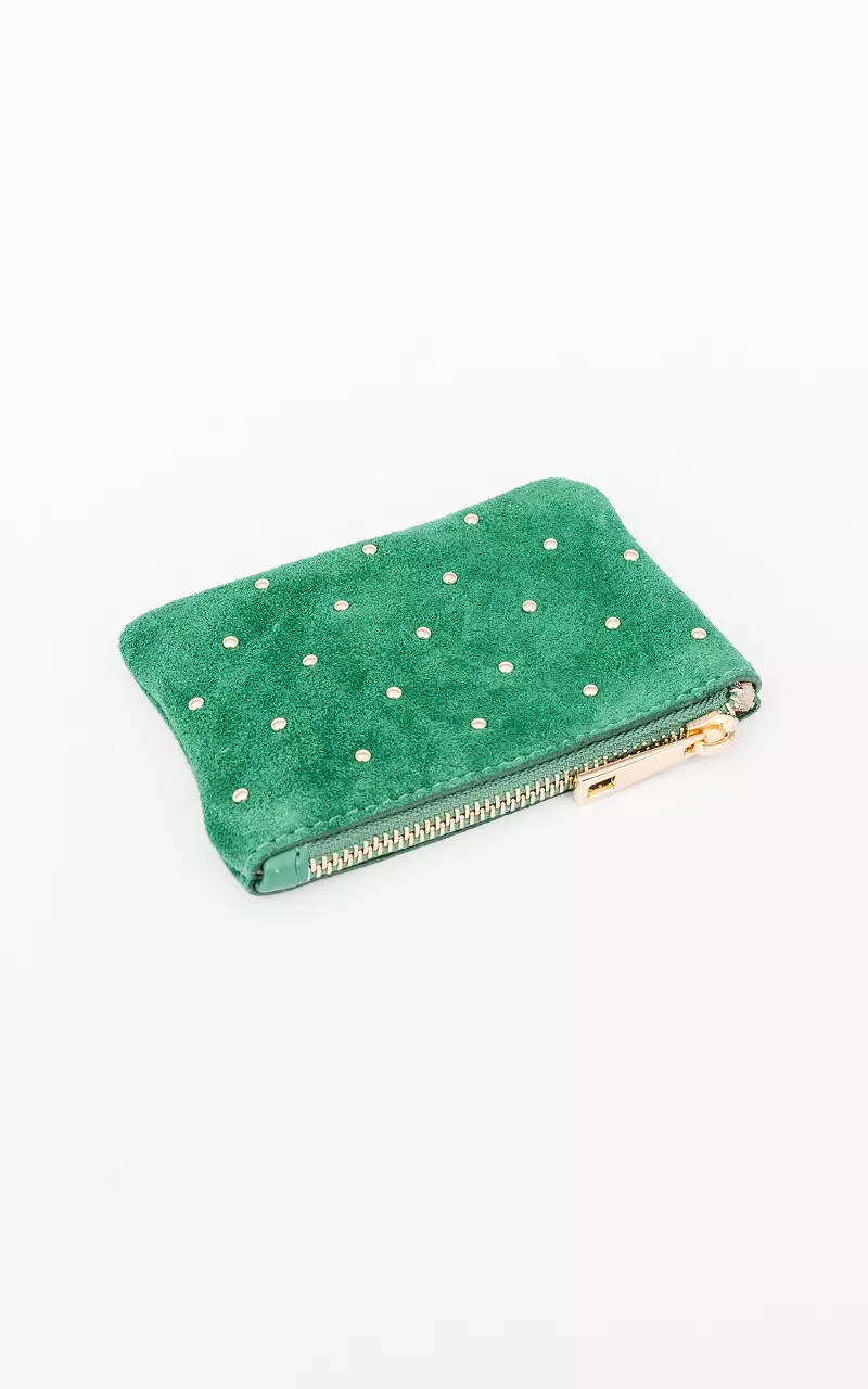 Suede purse Green Gold