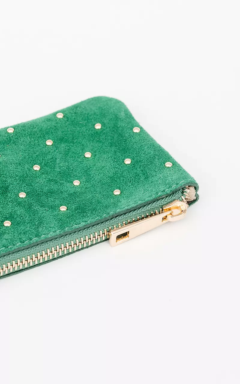 Suede purse Green Gold