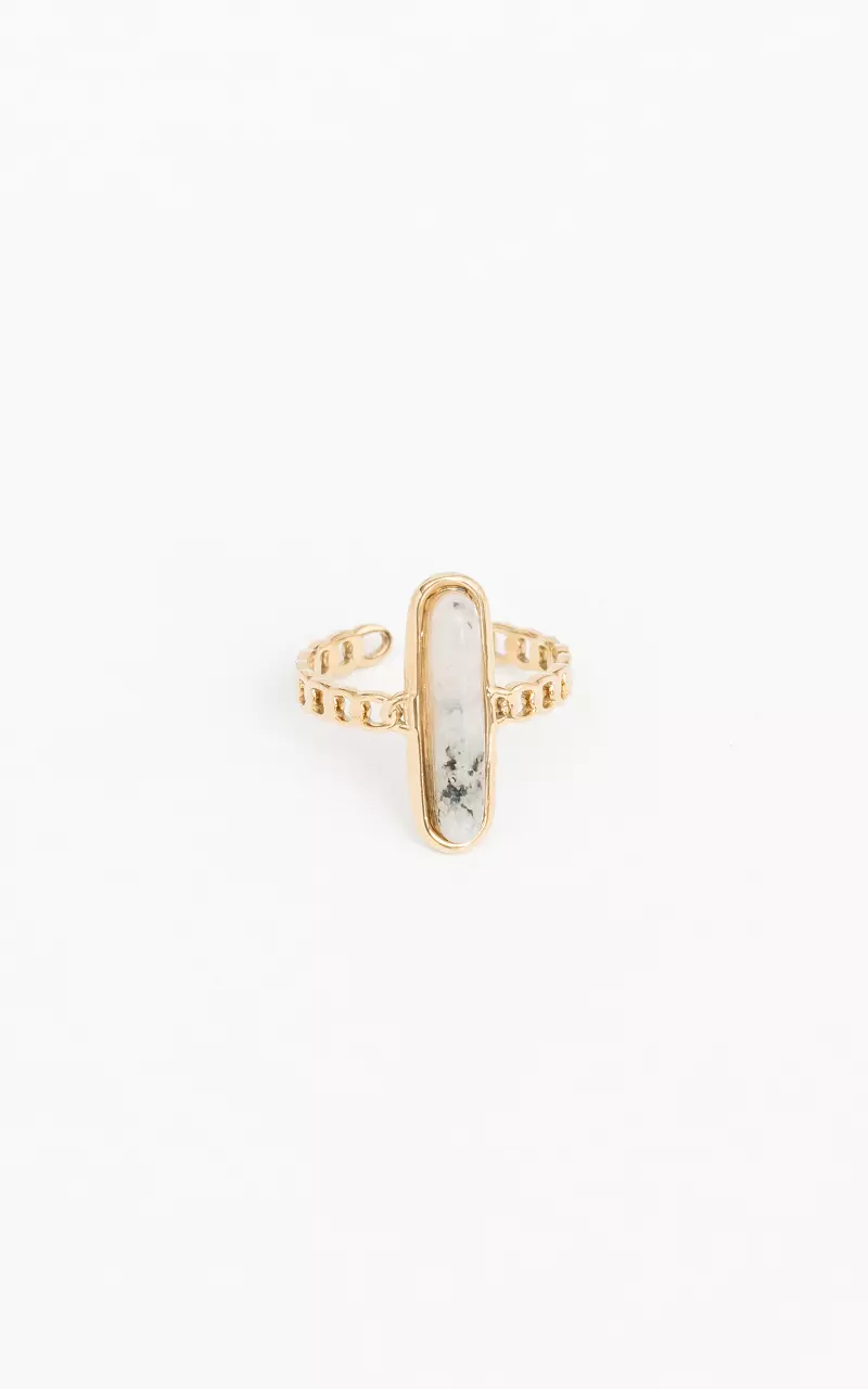 Verstelbare ring van stainless steel Goud Lichtgrijs
