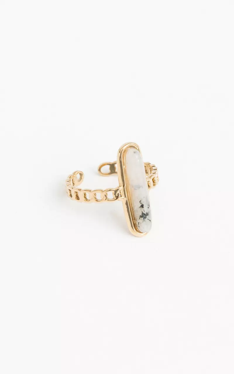 Adjustable ring of stainless steel Gold Light Grey