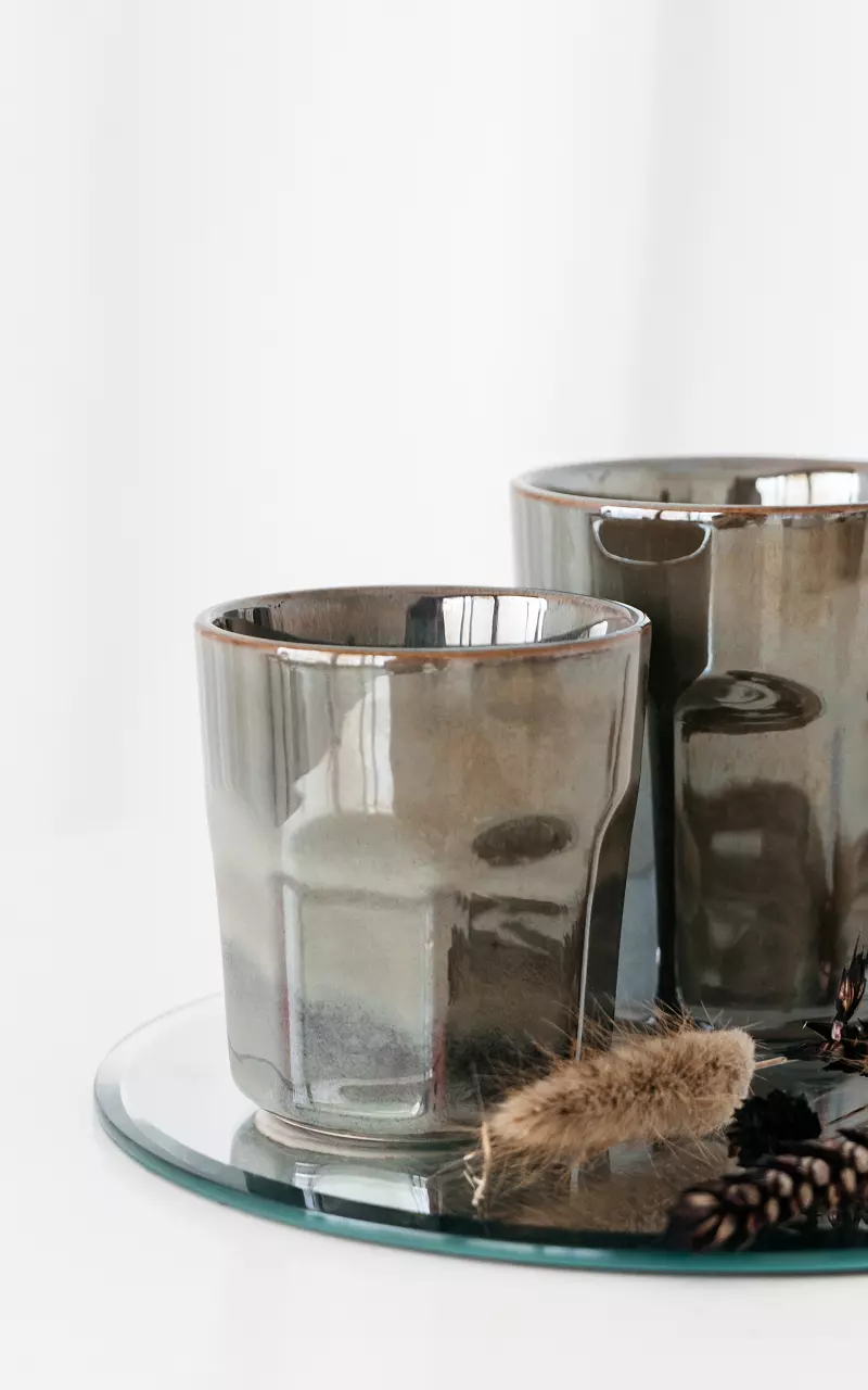 Kaffeetasse aus Keramik Dunkelgrün