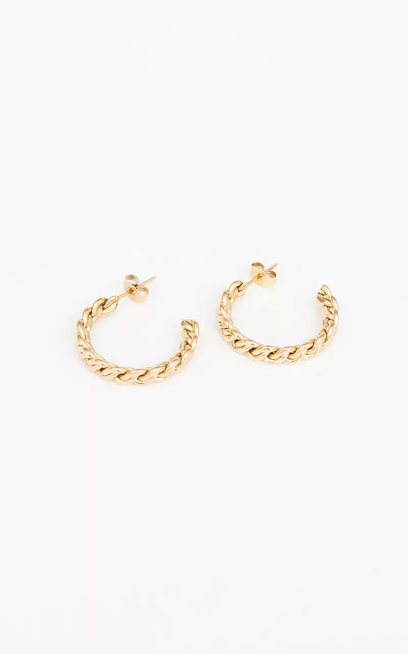 Chain creole earrings of stainless steel Gold
