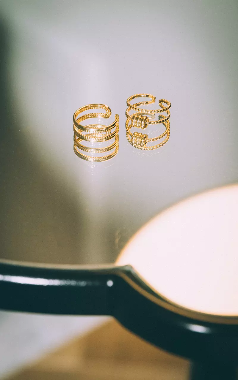 Adjustable ring of stainless steel Gold