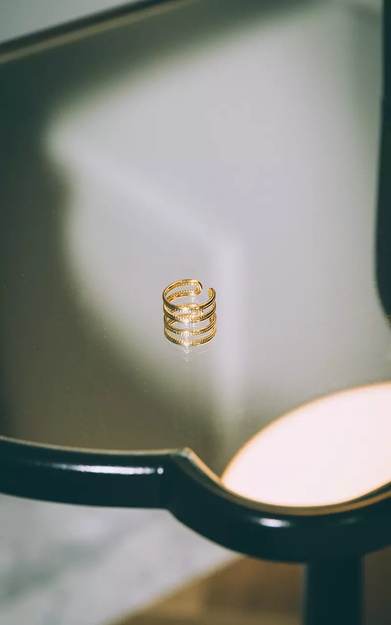 Verstelbare ring van stainless steel Goud