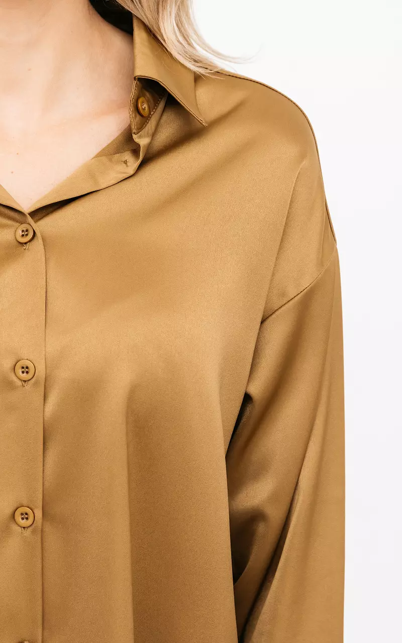 Basic blouse Lichtbruin