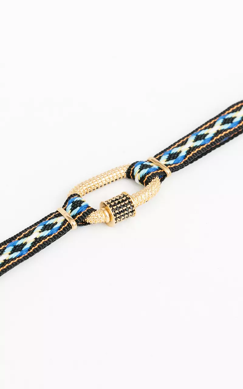 Verstelbare armband met goudkleurige details Goud Blauw