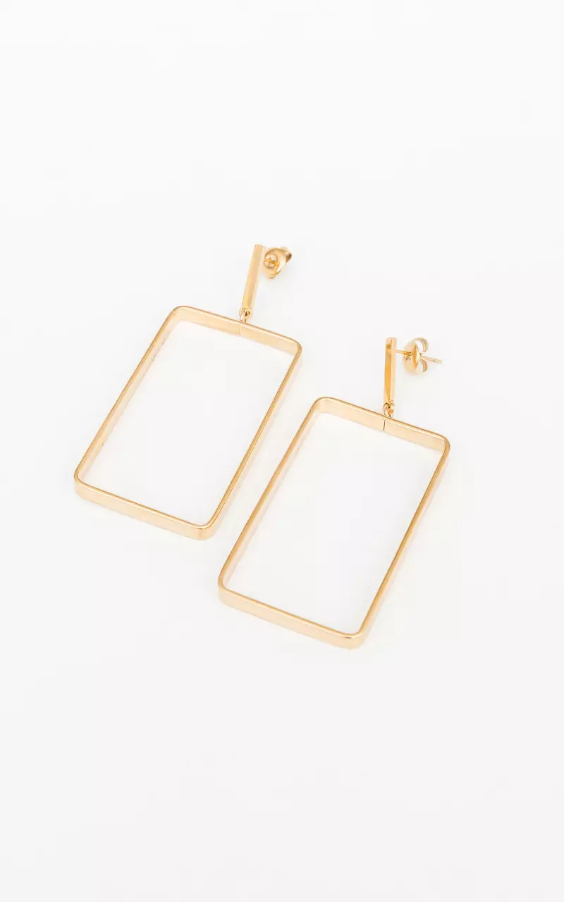 Gold-coated earrings with pendant Gold