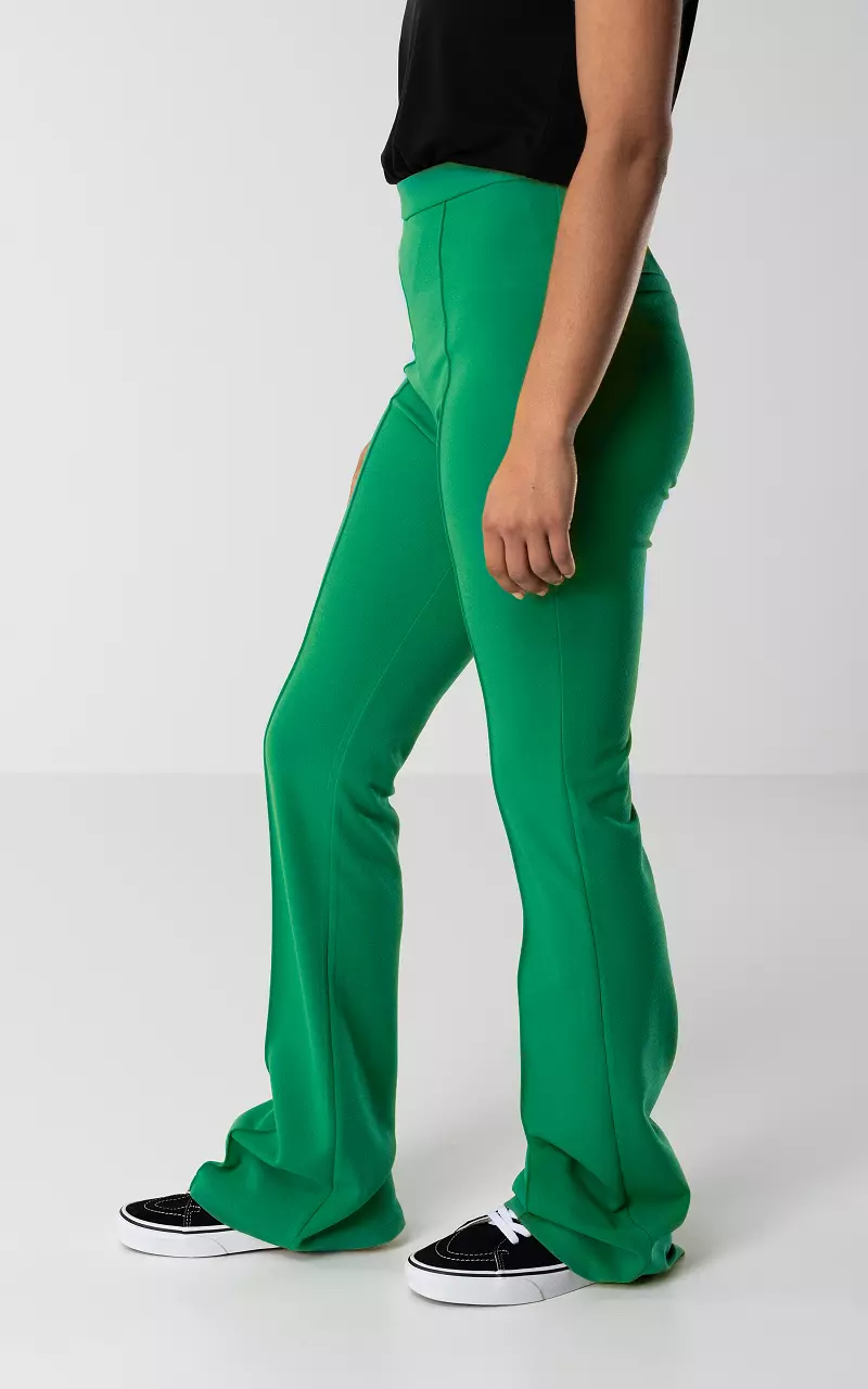High waist flared pantalon Groen