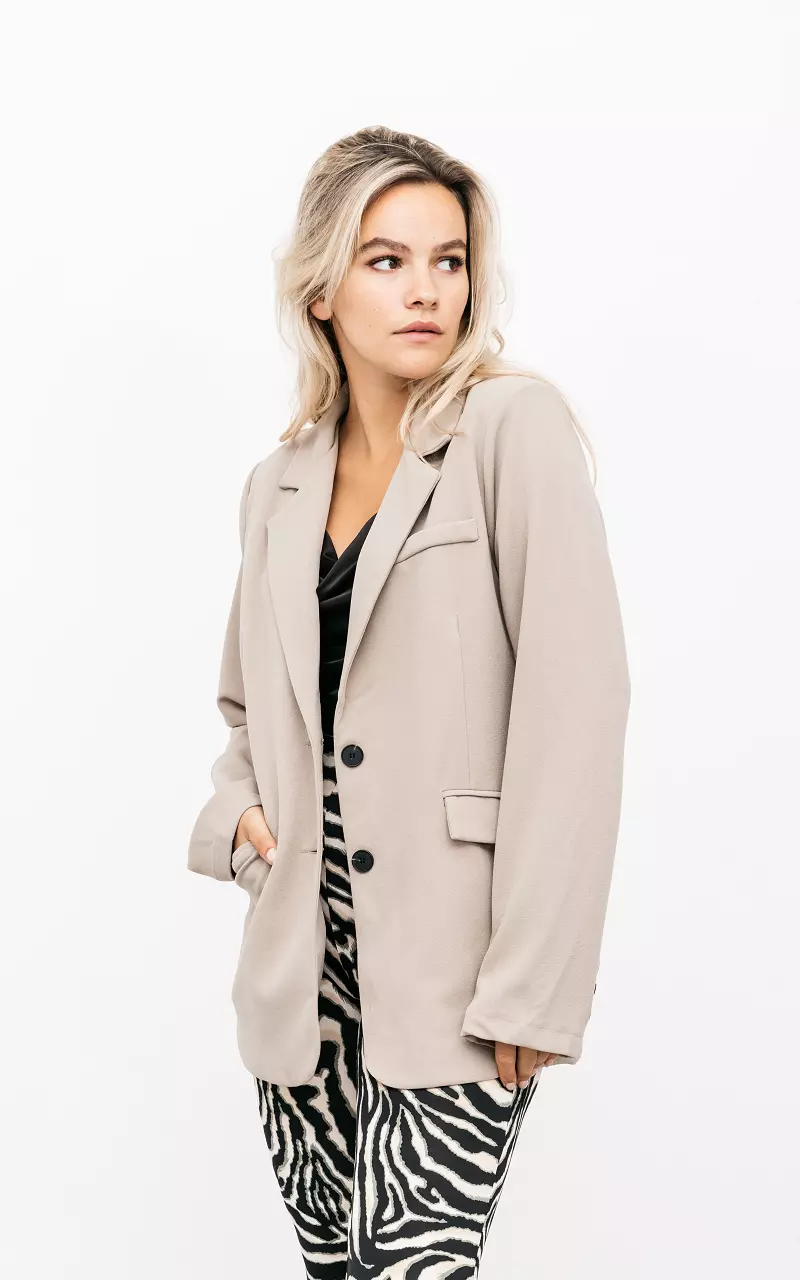 Blazer with shoulder pads Taupe