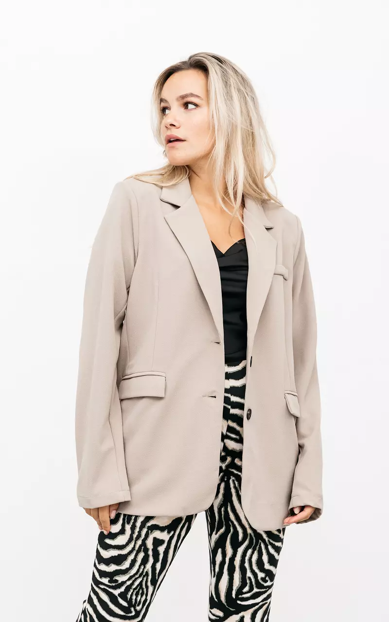 Blazer with shoulder pads Taupe