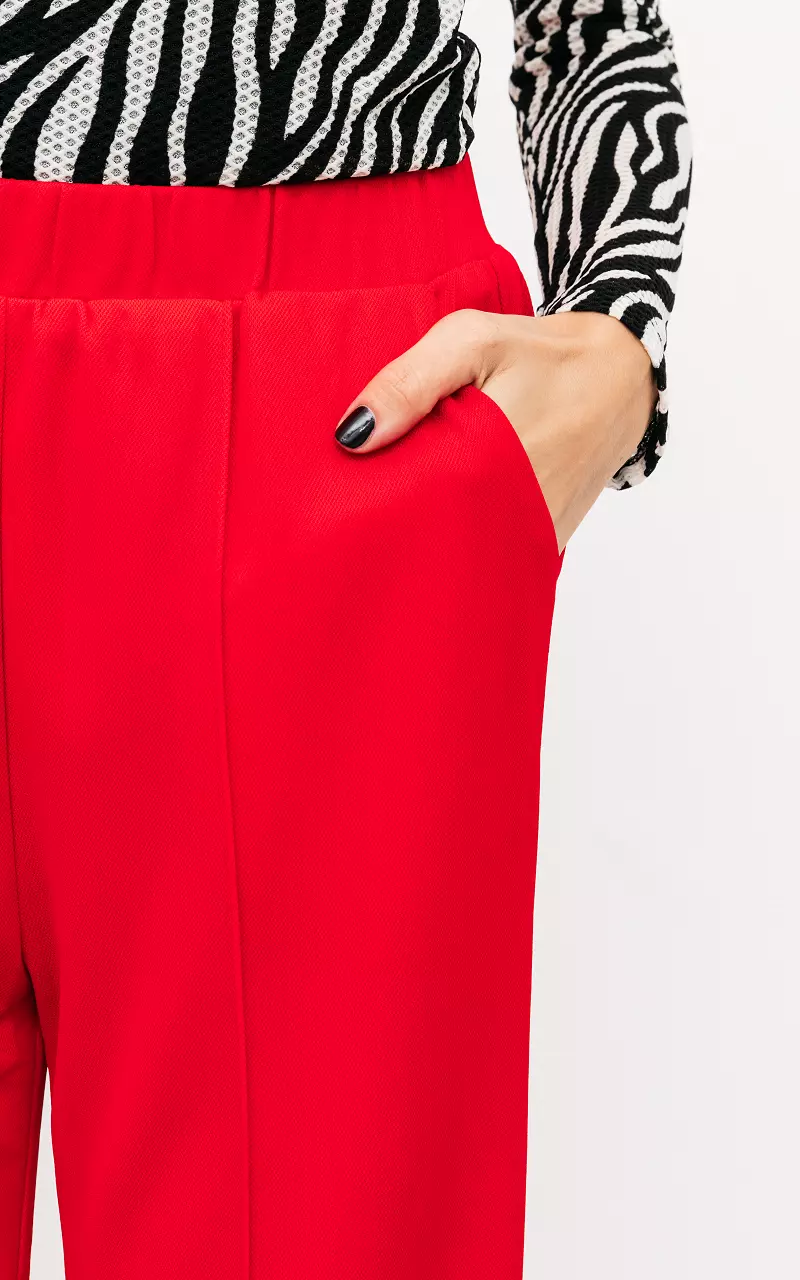 Palazzo trousers with pockets Red