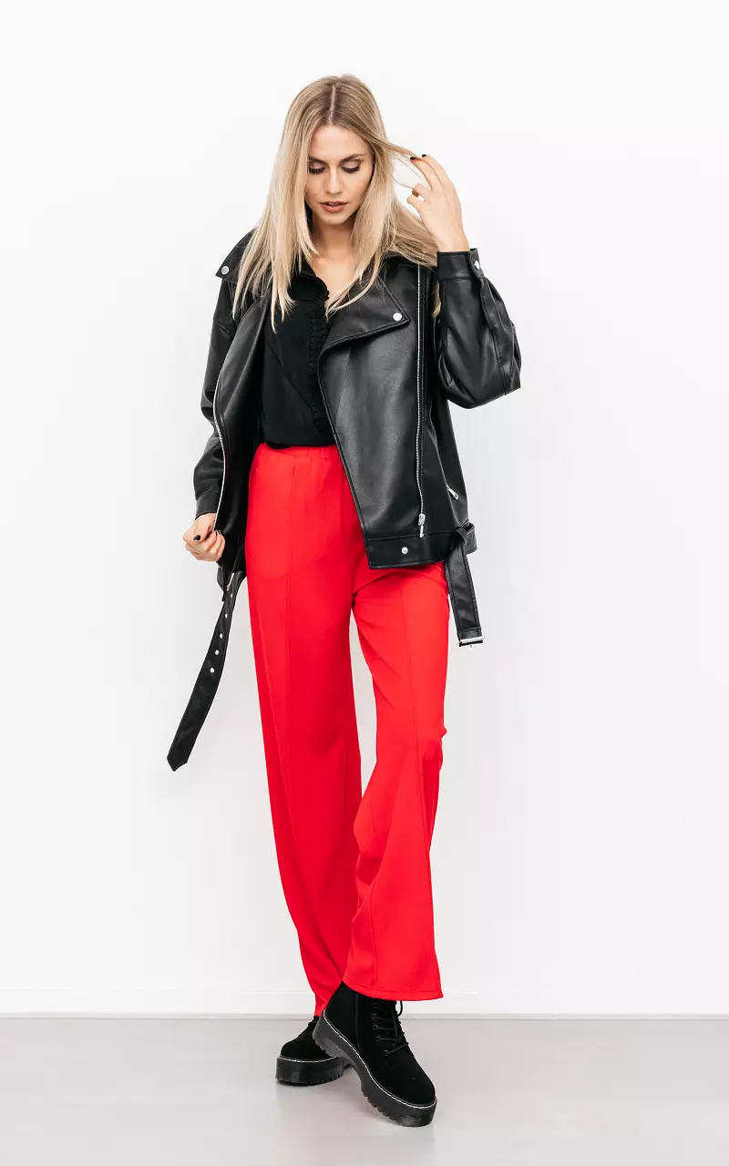 Palazzo trousers with pockets Red