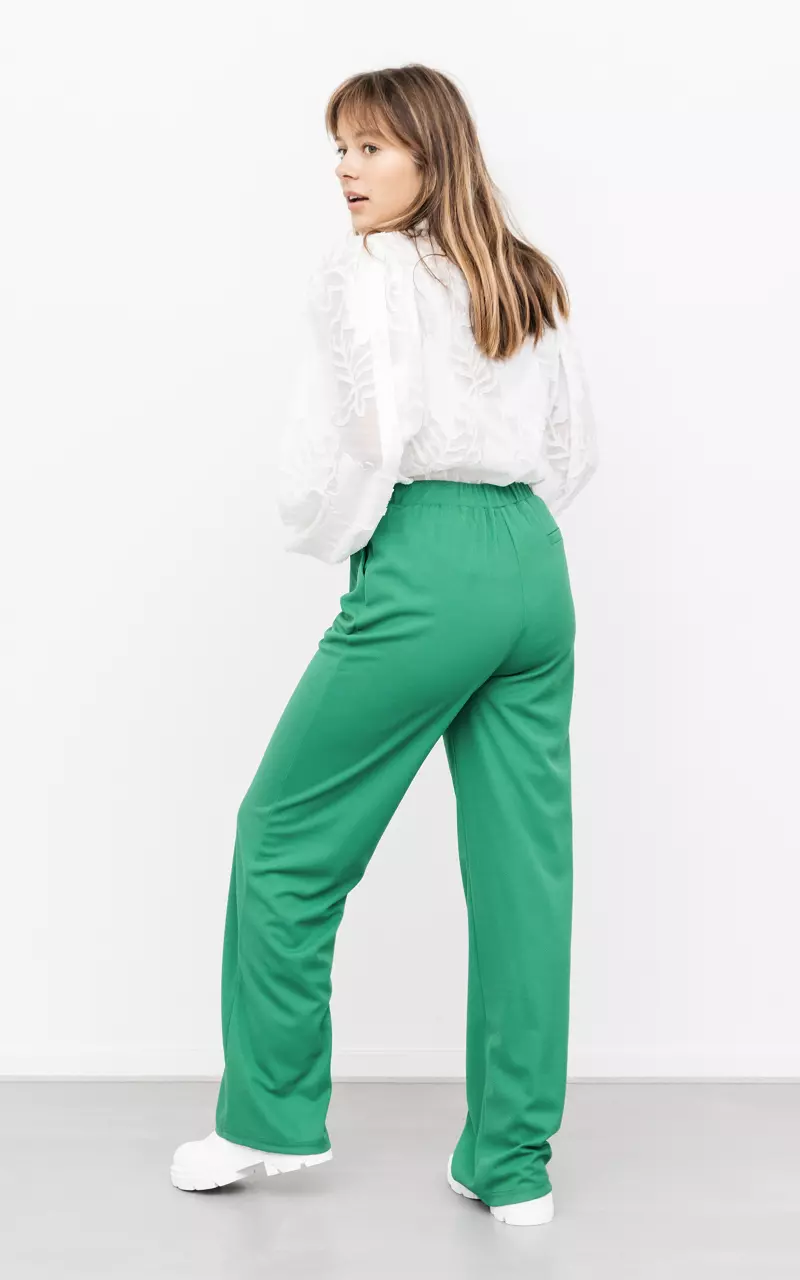 Palazzo trousers with pockets Green