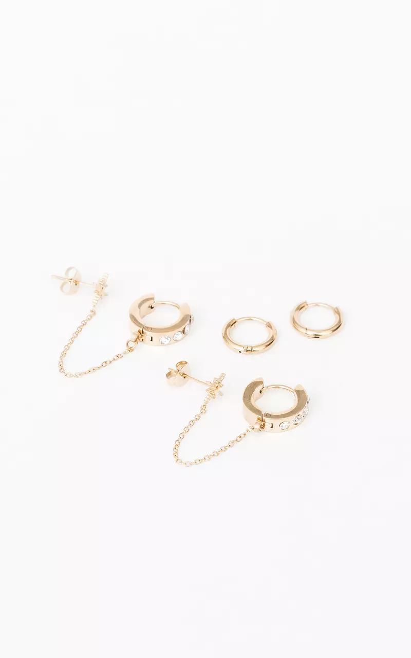 Stainless steel set of earrings Gold