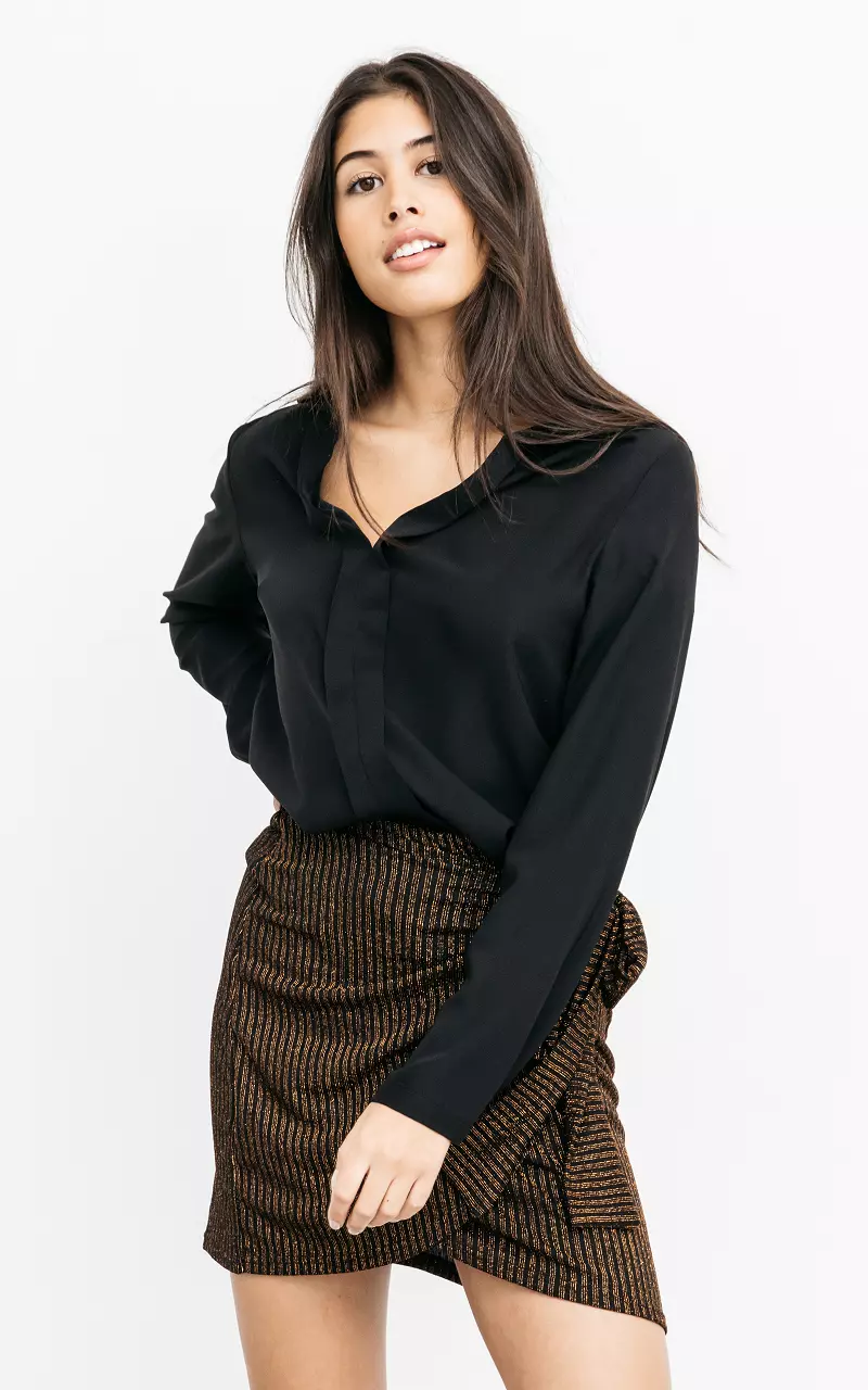 Blouse with see-through details Black