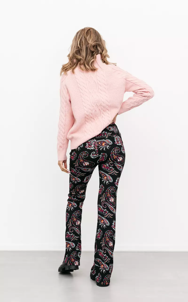 Flared pants with paisley print Black Mint