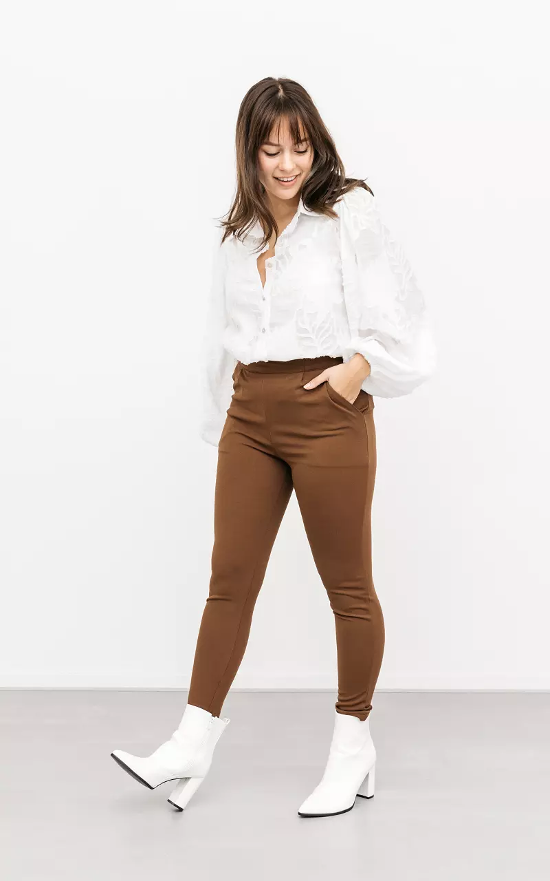 Trousers with hidden zip Brown