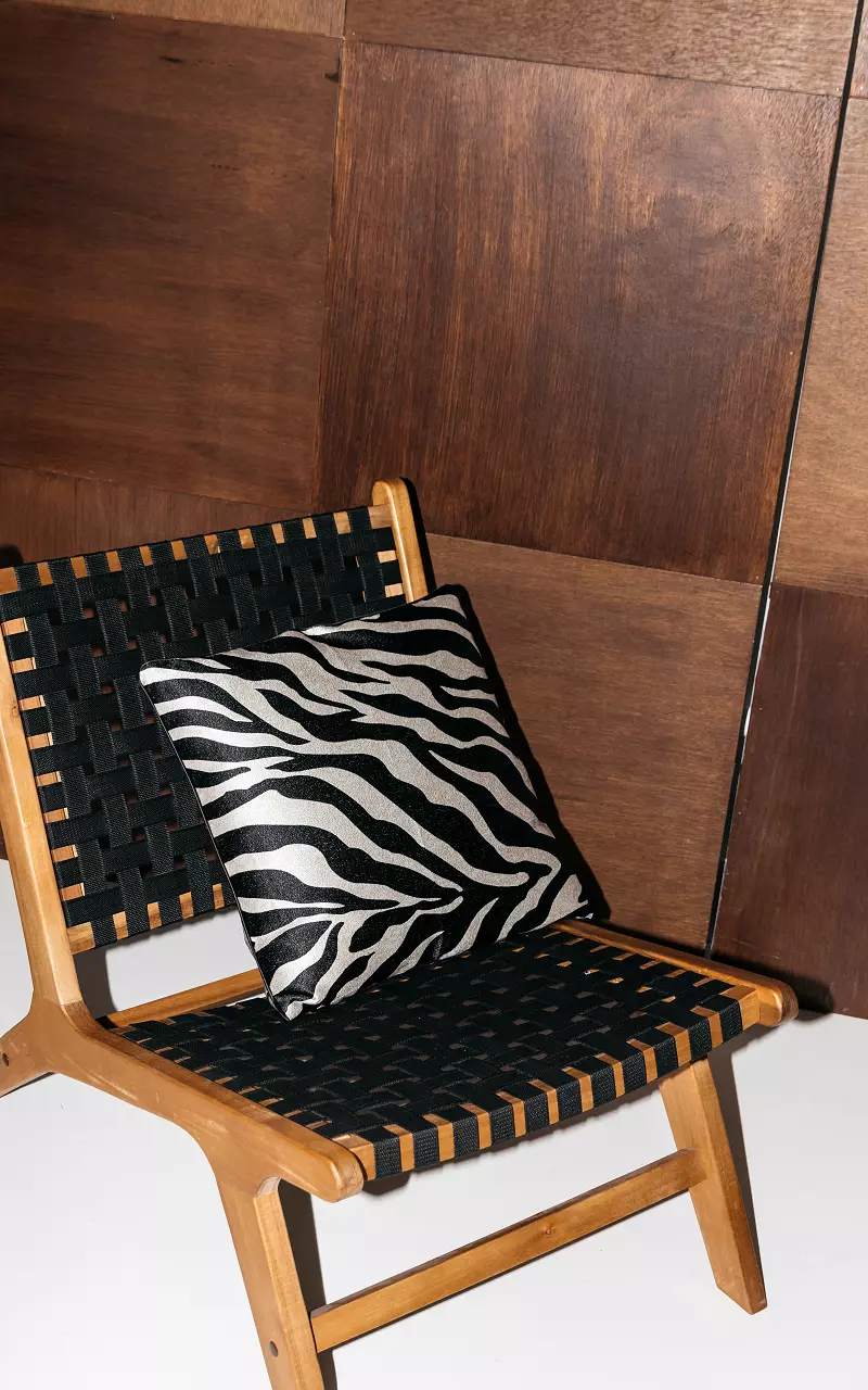 Pillow with zebra print Black Cream