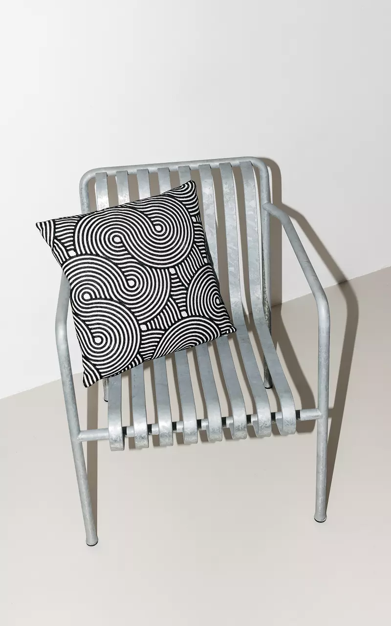 Pillow with striped pattern Black White