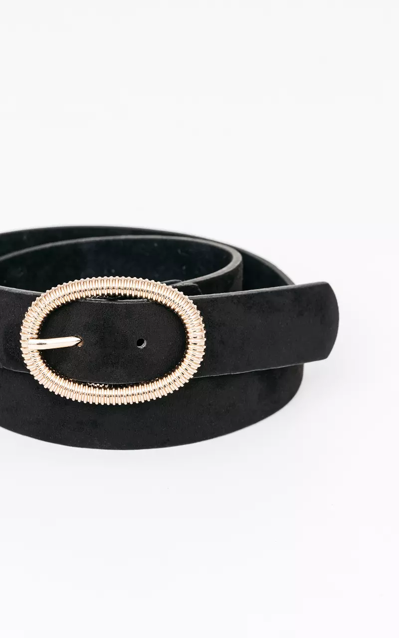 Belt with oval clasp Black Gold