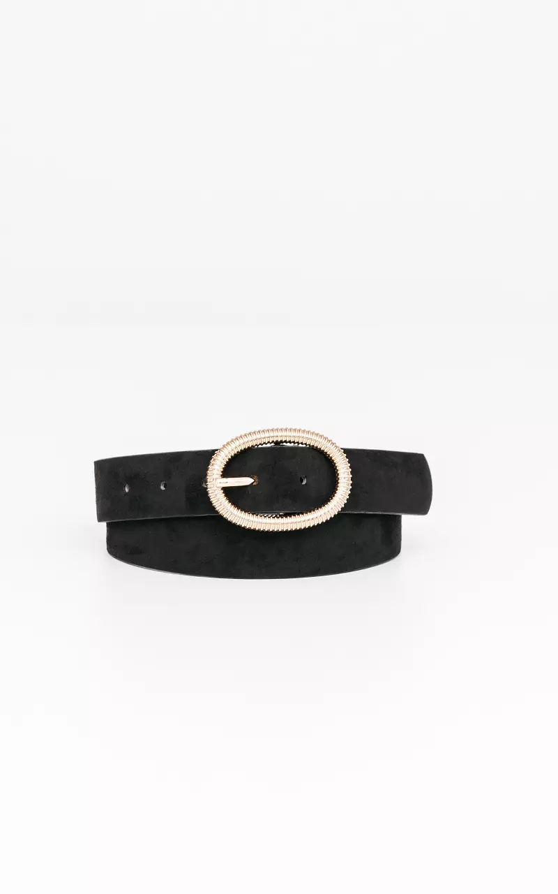 Belt with oval clasp Black Gold