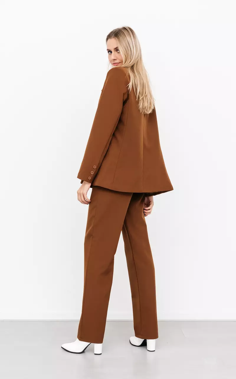 Flared pants with belt loops Cognac