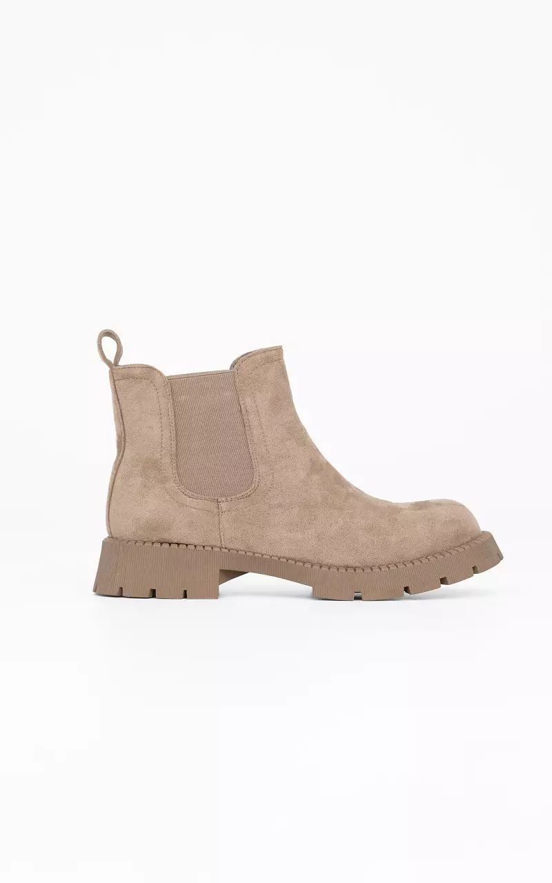 Suede-look chelsea boots Taupe