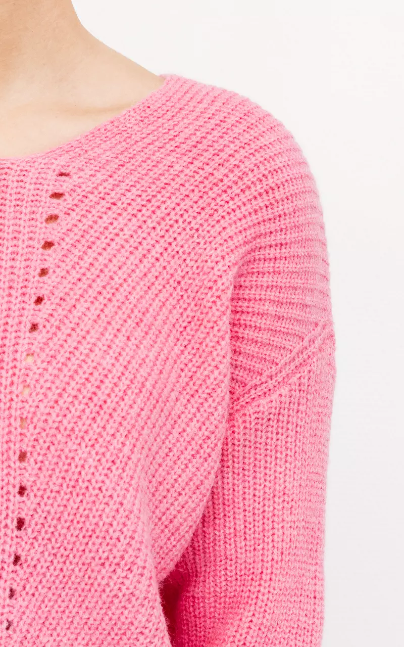 Oversized Grobstrick-Pullover Pink