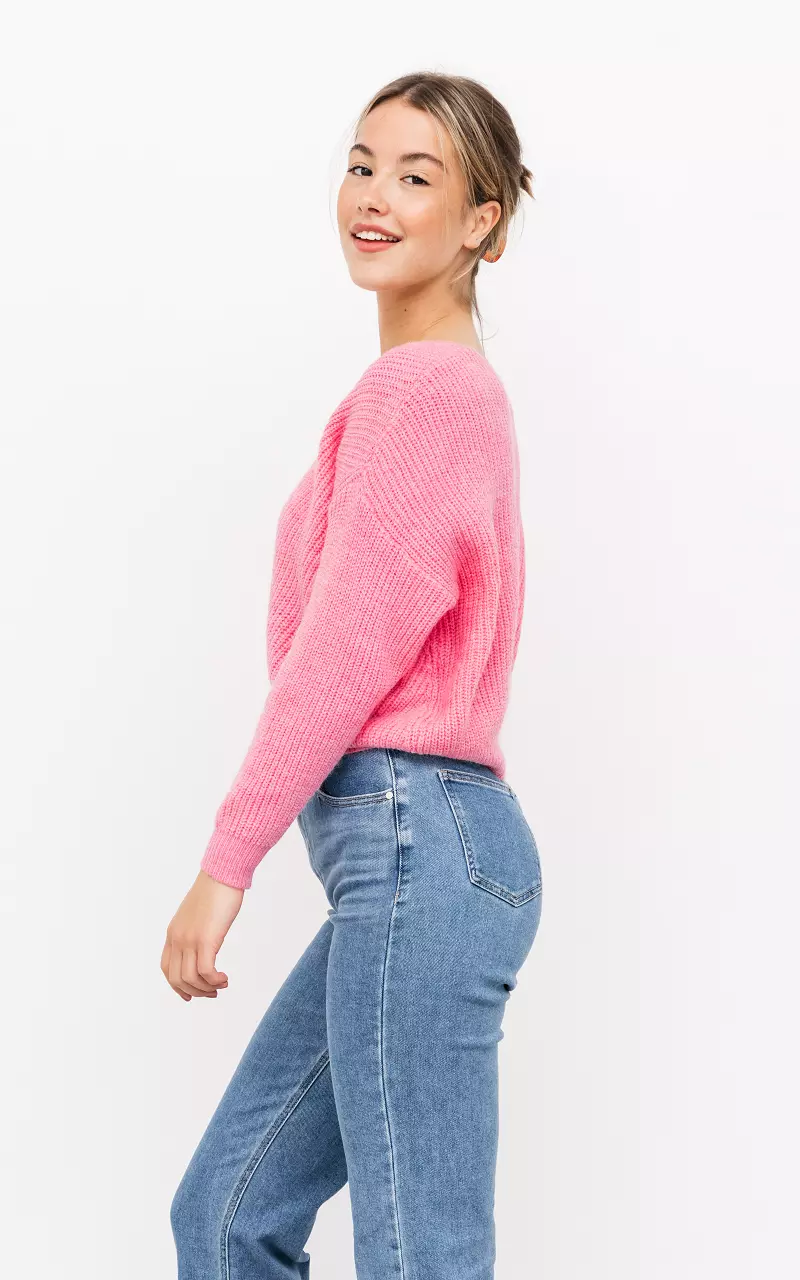 Chunky knit oversized sweater Pink