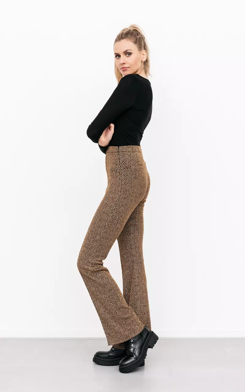 Flared pants with print Gold Black