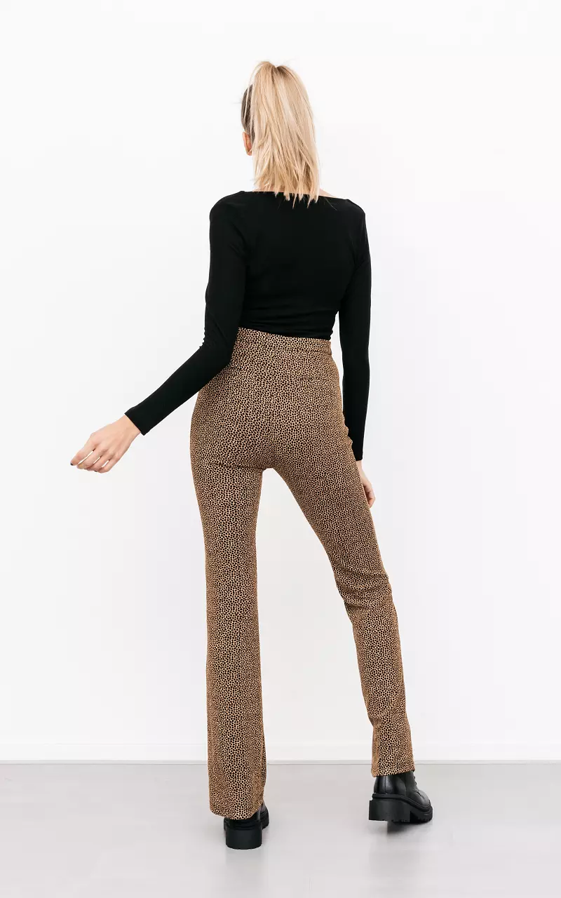 Flared pants with print Gold Black