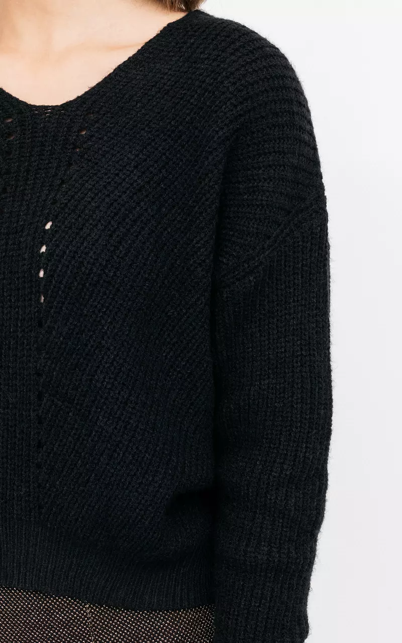 Chunky knit oversized sweater Black